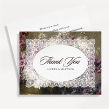 Carta de agradecimento de casamento em renda vinta