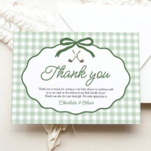 Convites Carta de agradecimento Sage Green Golf Novo no Clu