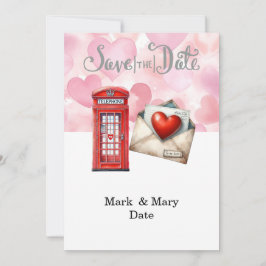 Convites Carta de Amor com tema de Londres para Amante