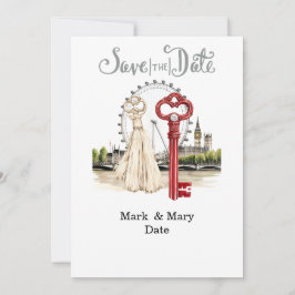 Convites Carta de Amor com tema de Londres para Amante