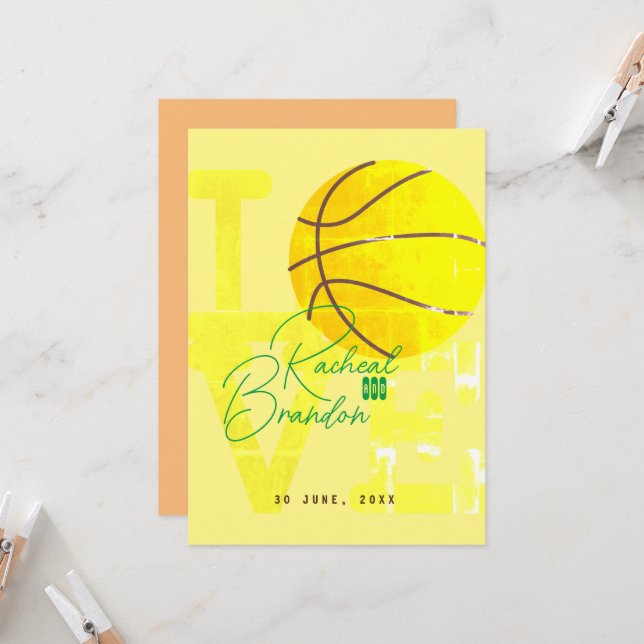 Convites carta de amor de basquete, amante de basquete (Frente/Verso In Situ)