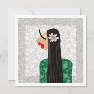 Convites Carta de Arte de Ilustração de Moda Trendy Girl 1