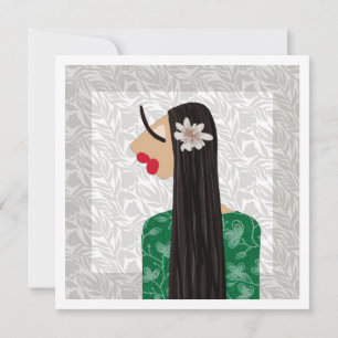 Convites Carta de Arte de Ilustração de Moda Trendy Girl 1b