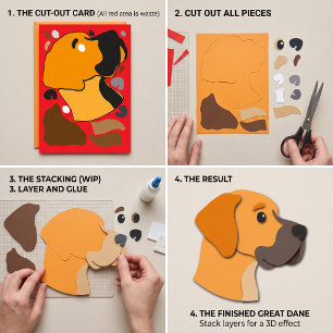 Convites Carta de artesanato em papel DIY Great Dane em sua