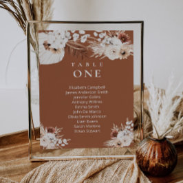 Convites Carta de assentos de casamento floral Boho em terr