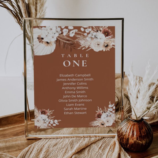 Convites Carta de assentos de casamento floral Boho em terr (Criador carregado)