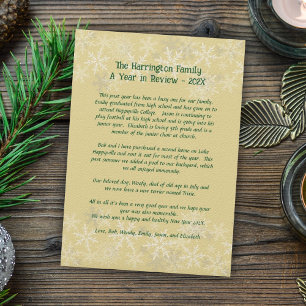 Convites Carta de Atualização da Família de Natal Flocos de