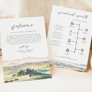Convites Carta de Boas-Vindas ao Destino da TOSCANA Cronolo