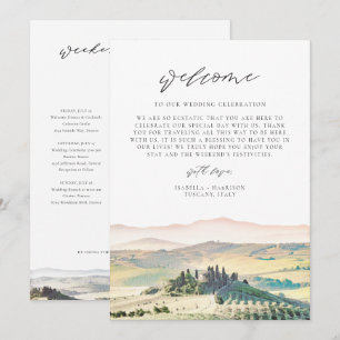 Convites Carta de Boas-Vindas ao Destino da TOSCANA Cronolo