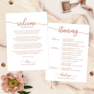 Convites Carta de Boas-Vindas ao Fim de Semana de Casamento
