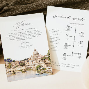 Convites Carta de Boas-Vindas da Silhueta de Roma Linha do