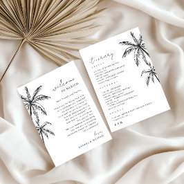 Convites Carta de Boas-Vindas de Casamento com Coqueiro Iti