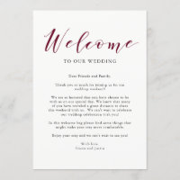 Carta de Boas-Vindas de Casamento com Tipografia E