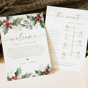 Convites Carta de Boas-Vindas de Casamento de Inverno Crono