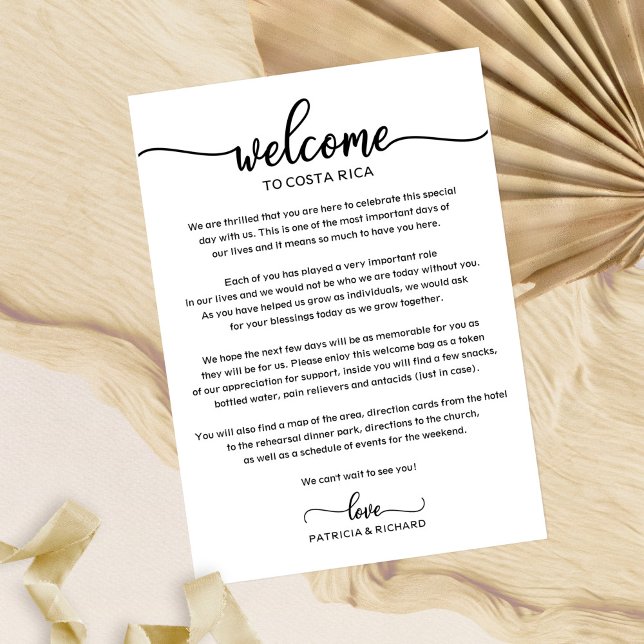 Convites Carta de Boas-Vindas de Fim de Semana de Casamento (Criador carregado)