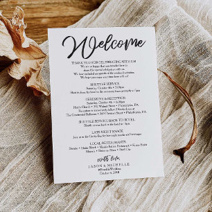 Convites Carta de Boas-Vindas do Casamento - Modelo Hotel B