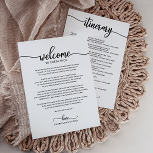 Convites Carta de Boas-Vindas e Itinerário de Casamento Min