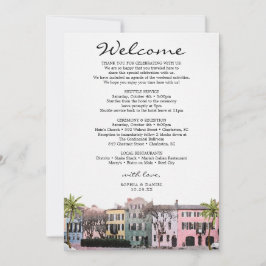 Convites Carta de Boas-Vindas para Casamento na Charleston 