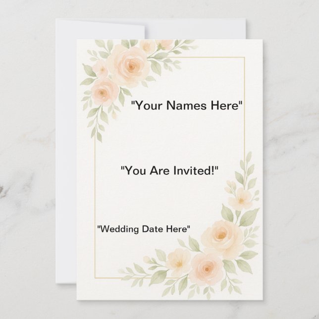 Convites Carta de Casamento Minimalista (Frente)