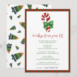 Convites Carta de despedida de Natal de menina e menino elf