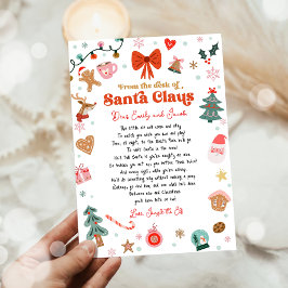 Convites Carta de Elfo de Natal da Mesa de Papai Noel