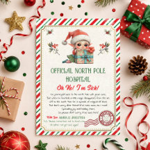 Carta de Elfo de Natal Doente | Hospital do Polo N