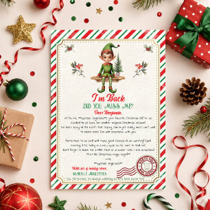 Convites Carta de Elfo de Natal Estou de Volta Você Senti