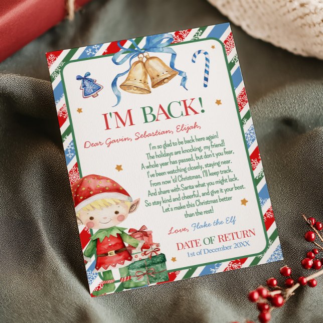 Convites Carta de Elfo Menino do Natal Carta de Natal (Letter from Elf Christmas Blonde Hair Light Boy Letter Card )