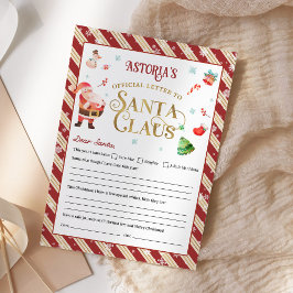 Convites Carta De Natal A Papai Noel Personalizada