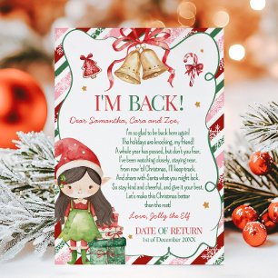 Convites Carta de Natal da Menina Elfo