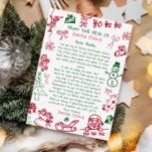 Convites Carta de Natal Desenhar de mão de Papais noeis<br><div class="desc">Carta personalizada de Desenhar de Mão do Papai Noel. Dê ao seu filho,  este ano,  uma carta especial e fofa de Papais noeis.</div>
