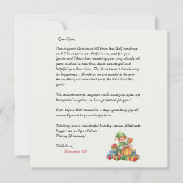 Convites Carta de Natal do Elfo de Natal
