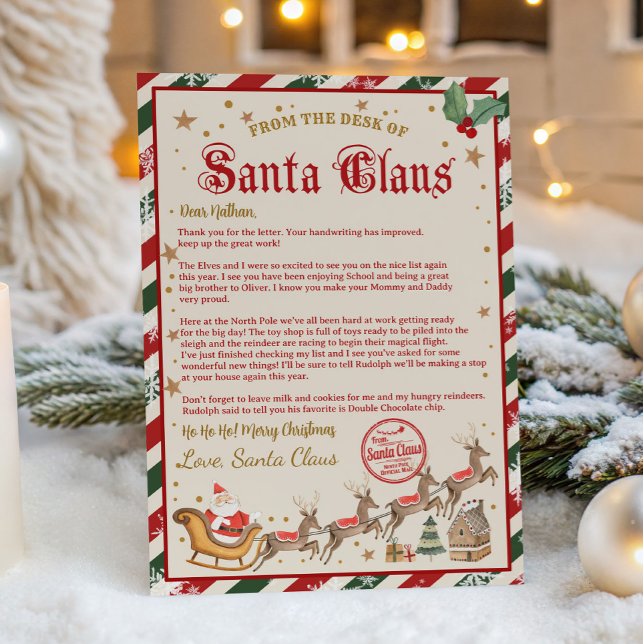 Convites Carta de Natal do Papai Noel (Criador carregado)