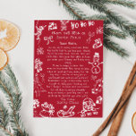 Convites Carta de Natal do Portão Desenhar de Mão dos Papai<br><div class="desc">Carta personalizada de Desenhar de Mão do Papai Noel. Dê ao seu filho,  este ano,  uma carta especial e fofa de Papais noeis.</div>