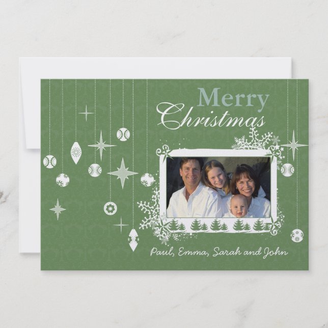 Convites Carta de Natal em Enfeites de natal Retroativos (Frente)