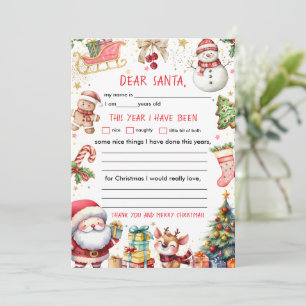 Convites Carta de Natal para Papai Noel
