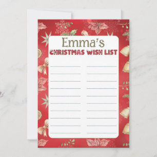 Convites Carta de Natal Personalizada com o Nome da Criança