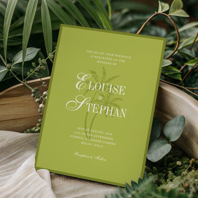 Convites Carta de Palmeira de Script Refinado Verde-Limão C (Criador carregado)