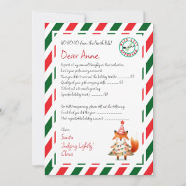 Convites Carta de Papai Noel Quadro de Pontuação de Boas Aç