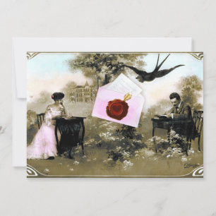 CONVITES CARTA DE SÃO VALENTIM ROMÂNTICA, SELADA COM LACRE 