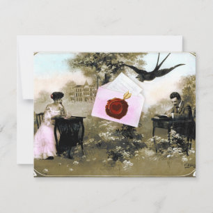 CONVITES CARTA DE SÃO VALENTIM ROMÂNTICA, SELADA COM LACRE 