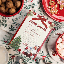 Convites Carta de Vintage a Papais noeis Lista de Desejo de