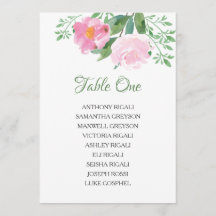 Carta do assento do casamento, plano floral da
