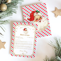 Carta Listrada Festiva do Papai Noel