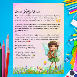 Convites Carta Mágica Personalizada da Fada para o Primeiro