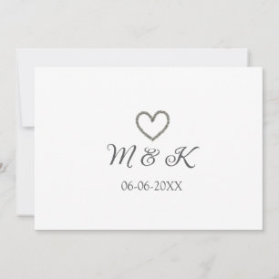 Convites Carta moderna do nome do casal de casamento do Sil