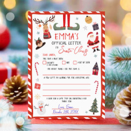 Convites Carta Oficial ao Pai Natal Eve Mail