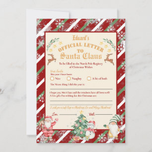 Convites Carta Oficial do Polo Norte para o Papai Noel 5x7i