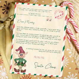 Convites Carta oficial fofa de Papai Noel polo norte vintag