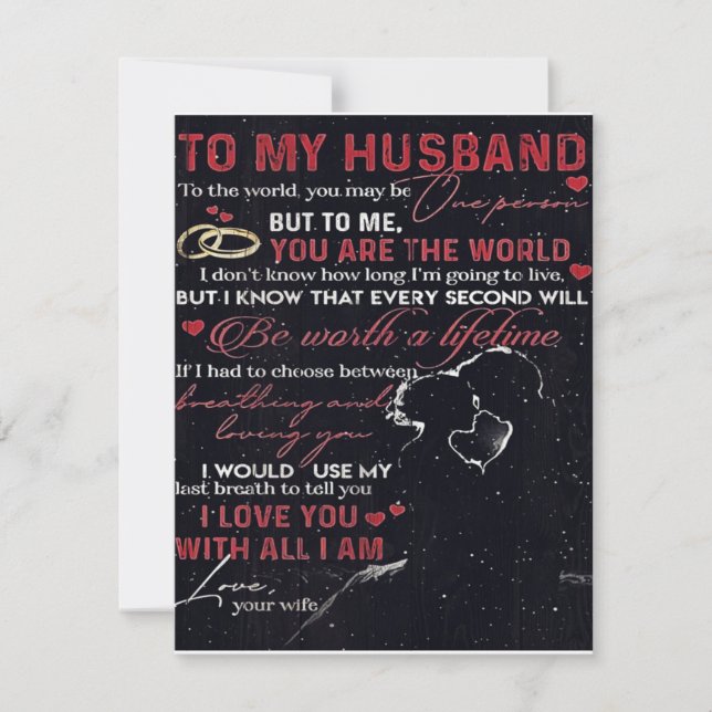 Convites Carta Para Meu Marido | Presente Fofo | (Frente)
